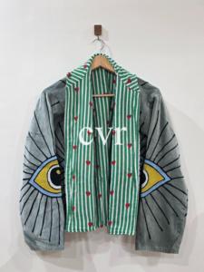เสื้อโค้ทปักมือสีเทา คอจีน ลายตาแมว ไซส์ใหญ่ เสื้อคลุมลำลองสำหรับผู้หญิง แขนยาว ใส่ได้ในฤดูใบไม้ร่วง - Product Image 3