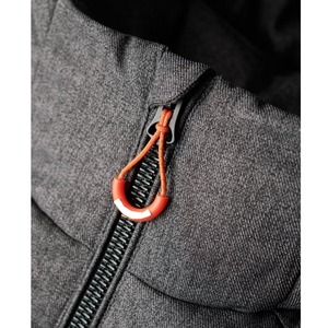 Chaqueta acolchada de invierno informal para hombre, cuello vuelto, cierre de cremallera, detalle de botón, respetuosa con el medio ambiente, impermeable, reversible, lona OEM - Product Image 6