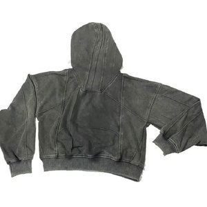 Nouveau Hoodie Homme 2025 Élégant en Coton Polaire à Col Zippé, Effet Délavé Acide et Vieilli, Respirant, Hiver, Service OEM - Product Image 6