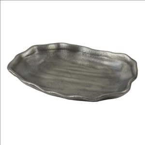 Bandeja de servicio ovalada artesanal de metal de diseño personalizado altamente acabada para decoración del hogar o del hotel estilo moderno - Product Image 5