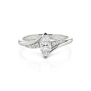 Anillo de Compromiso Jeulia de Plata de Ley con Corte Marquise para Aniversario - Product Image 1