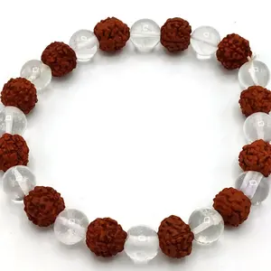 Rudraksha & Vòng Tay Hạt Thạch Anh Pha Lê Vòng Tay Rudraksha Chữa Bệnh Bán Sỉ | Vòng Tay Pha Lê Chữa Bệnh Bằng Đá Quý