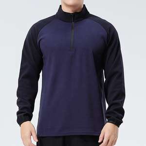 Top deportivo transpirable de secado rápido para hombre con cuello levantado, manga larga con media cremallera para deportes al aire libre, chándales OEM - Product Image 2