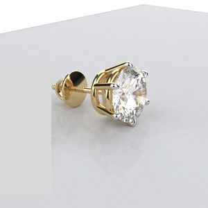 Avarta Argent Sterling 92.5 2 Carat Solitaire Unisexe Boucles D'oreilles Fine Jewelry Single Pcs - Product Image 1