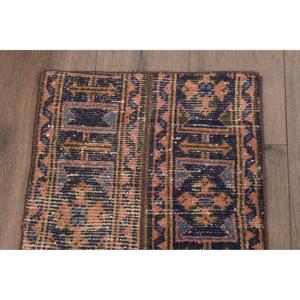 Alfombra de 1.4x2.8 pies, Alfombra Turca Vintage, Alfombra de Lana Azul Ombré - Product Image 4