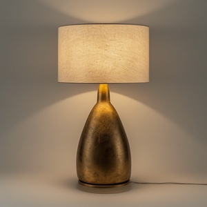 โคมไฟตั้งโต๊ะโลหะเป็นมิตรกับสิ่งแวดล้อมทันสมัยผ้าร่มดีไซน์ทำมือแบบเรียบง่ายสำหรับห้องนอนบ้านโรงแรมฐานหลอดไฟ E27แหล่งจ่ายไฟ AC - Product Image 2