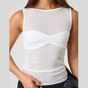 Camiseta sin Mangas de Malla Casual de Hip Hop, Color Sólido, Personalizada, de Alta Calidad, Transpirable, Ecológica, de Secado Rápido, para Hombre, Sexy, 100% - Product Image 4