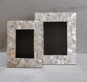 Cadre photo de luxe en nacre fait à la main décor élégant artisanat emporium incrustation vadrouille jeu de puces cadres en métal - Product Image 3