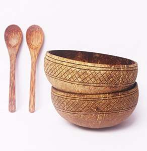 Tazón Rústico para Servir de Coco, Textura Natural, Hecho a Mano, Ideal para Servir Bocadillos, Frutas y Ensaladas - Product Image 3