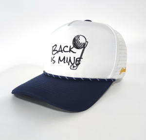 Casquette de sport OEM à 5 panneaux Casquette de baseball bleue marine avec logo brodé Chapeaux de golf perforés personnalisés avec trous laser Casquettes pour le sport - Product Image 3