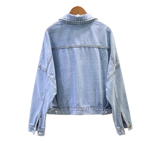 Manteaux en Denim bleu pour femmes Style coréen printemps automne lâche à manches longues hauts vêtements d'extérieur S-3XL vestes en Jean assorties imprimées - Product Image 4