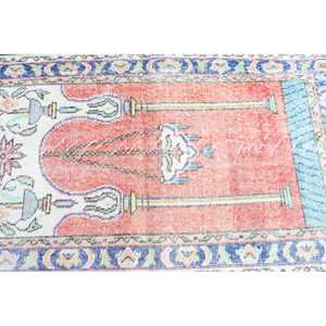 พรมตุรกี 2.6x4.8 ฟุต (79x147 ซม.) ลายจุดสีแดง พรมวินเทจ - Product Image 4