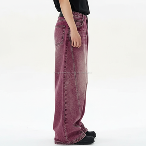 Pantalones Vaqueros de Mezclilla Curvados Holgados de Estilo Hip Hop, Diseño Nuevo, 100% Algodón Sostenible, Jeans para Hombre - Product Image 3