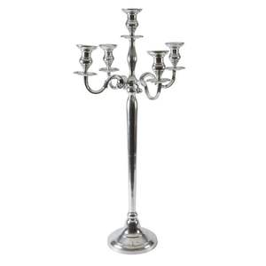 Candélabre en métal au design orné d'accents de cristal pour la décoration de réception de mariage et la décoration intérieure élégante - Product Image 2
