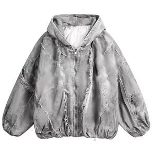 Sweat à capuche respirant en coton/élasthanne 450 GSM, motif écossais, tendance, pour homme, coupe oversize, broderie et impression numérique - Product Image 4