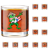 Vente en gros 2026 – Nouveaux verres à whisky ronds en verre souvenirs du Jour de la Liberté des États-Unis pour les fêtes