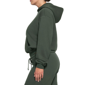 Sweats à capuche personnalisés de haute qualité 100% coton de luxe lourd couleur unie Streetwear pull sweats à capuche respirants surdimensionnés - Product Image 4