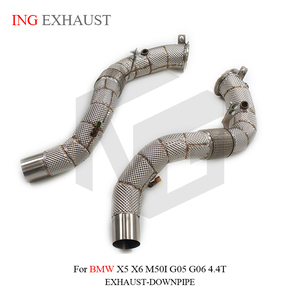 Système d'échappement ING pour <span class=keywords><strong>BMW</strong></span> X5 Xdrive50i, downpipes 2019, en acier inoxydable, pour <span class=keywords><strong>BMW</strong></span> X5 X6 <span class=keywords><strong>M50i</strong></span> G05 G06 4.4T - Product Image 4