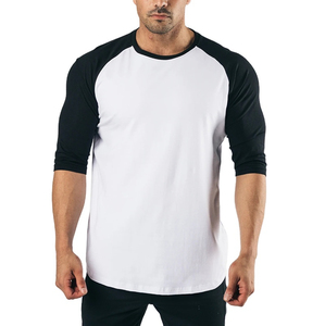 Tùy Chỉnh Trắng Raglan Bóng Chày Áo Thun Ringer Tee Áo Sơ Mi Pro Câu Lạc Bộ Đổ Mens 3/4 Tay Áo Quá Khổ T-Shirt - Product Image 6