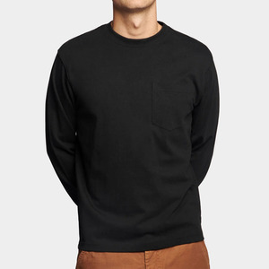 T-shirt à manches longues décontracté pour homme avec poche, conçu avec un tissu doux et léger pour des tenues décontractées modernes et confortables - Product Image 5