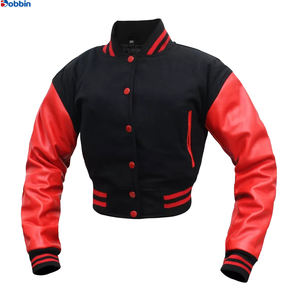 Chaqueta Universitaria Personalizada de Béisbol de BOBBIN INDUSTRIES, Mangas de Cuero, Bordado a Máquina, Tela de Lona Acolchada para Invierno - Product Image 1