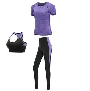 Conjunto de ropa deportiva de Yoga de secado rápido para mujer, lana frontal sólida/poliéster, antiarrugas, transpirable, Fitness, gimnasio, entrenamiento, abrigo de 4 piezas, sujetador - Product Image 5