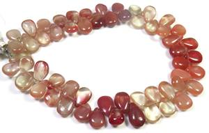 Vente en gros de pierres précieuses en cristal de quartz rouge andésine 8-11mm lisses polies 8 brins de pierres précieuses naturelles en vrac Labradorite en forme de poire - Product Image 2