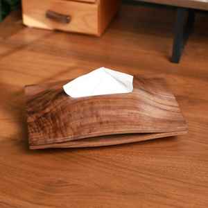 Boîte à mouchoirs en noyer de luxe | Porte-papier en bois pour salle de bain et salon | Mallette de rangement de bureau moderne | Organisateur de décoration intérieure - Product Image 3