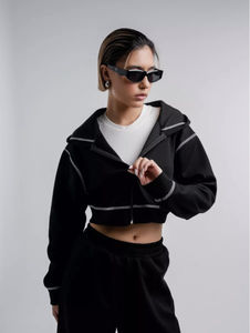 โรงงานขายส่งโดยตรง รับผลิตแบบ OEM ODM เสื้อฮู้ดดี้ผู้หญิงสำหรับฤดูหนาว ผ้าฟลีซ ไม่เป็นขุย ดีไซน์ใหม่ คุณภาพสูง - Product Image 6