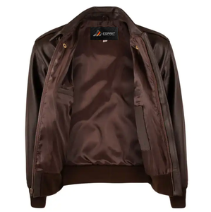 Veste d'hiver aviateur de qualité A Blouson aviateur en cuir de vol américain de haute qualité Design marron Fermeture à glissière Doublure respirante - Product Image 2