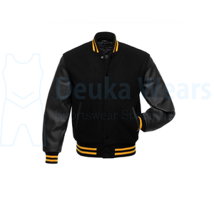 Chaquetas Letterman de Cuero Genuino de Talla Grande con Diseño Personalizado OEM, con Logotipos y Parches Bordados en Chenilla Hechos a Medida - Product Image 4