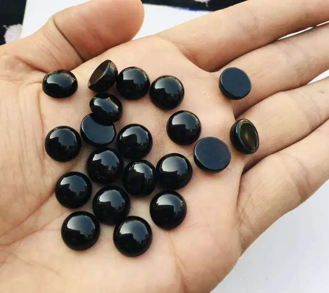 Black Onyx Cabochon Standard Big Size Oval Cut Cabochon Gemstone For Pendant Necklace Jewelry from India