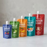 Pochette souple personnalisée avec bec verseur pour liquides alimentaires, jus et boissons, avec bouchon verseur