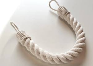Attaches de rideaux minimalistes, corde en coton blanc, fait main - Product Image 2