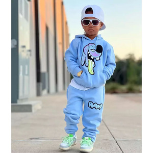 Chándal deportivo para niños con logotipo personalizado de algodón 100% de alta calidad, chándal transpirable con pantalones incluidos, estilo infantil - Product Image 2