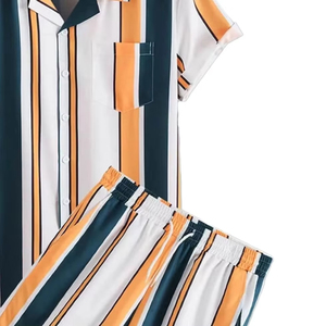 Conjuntos cortos de verano para hombre, ropa informal a la moda, conjunto de 2 piezas de color contrastante, chándal de Fitness, camiseta con pantalones cortos, chándales - Product Image 5