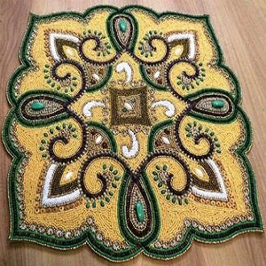 belagavi <b>beaded</b> design mats exclusive handmade table <b>placemats</b> decorative belagavi <b>beaded</b> table mats - Product Image 1