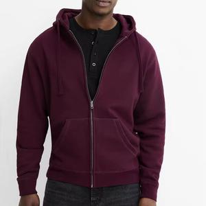 Premium 300gsm 100% Cotton Fleece Zip-up Hoodie Men Regular Fit Solid Custom Printed OEM Blank Streetwear Plain Vintage Winter - Product Image 3
