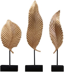 Charmant centre de table à motif de feuille d'or pièce maîtresse décorative élégante pour salon bureau mariage cadeau décor ensemble de 3 - Product Image 4