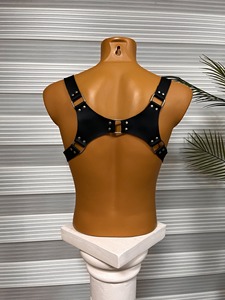 Harnais de bondage corporel en cuir pour hommes, réglable, avec jarretelles de poitrine et de jambe, cage de bondage sexuelle, ceintures fétichistes, jouet gay de haute qualité MHS-0011 - Product Image 3