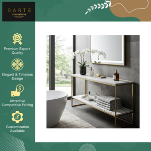 Organisateur compact et élégant pour entrée et salon, décoration d'intérieur écologique, fait main, rangement de luxe avec accents dorés et marbre - Product Image 4