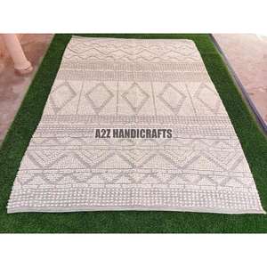 Handwoven Luxury Woolen <b>Rug</b> Made in India for Home Use-Indian Handmade Wool <b>Rugs</b> and Carpet Set - Product Image 4