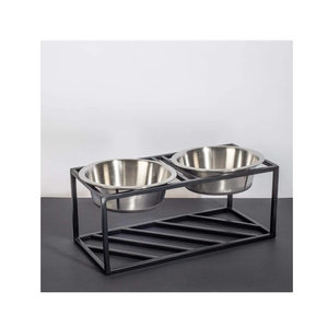 <b>Stainless</b> <b>Steel</b> <b>Dog</b> Food <b>Bowl</b> Stand Household Pets Feeding <b>Bowl</b> With Iron Base Stand Wholesale Supplier - Product Image 4