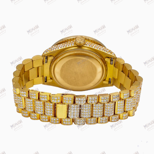 Montre de luxe en diamant Moissanite étincelante Bracelet en acier inoxydable entièrement glacé Montre unisexe pour l'élégance de tous les jours - Product Image 6
