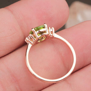 August เดือนพลอยเพอริโดธรรมชาติและเพทายลูกบาศก์925ชุบทองแหวนเครื่องประดับเงินสเตอร์ลิงสำหรับขายส่ง - Product Image 5