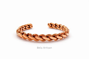 100% Bracelet manchette en cuivre pur Bijoux artisanaux authentiques pour revendeurs - Product Image 1
