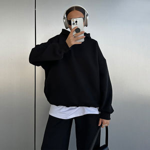 2025 hiver femmes haute qualité sport Style sweat costume décontracté confortable ample polaire à capuche solide tricot - Product Image 4