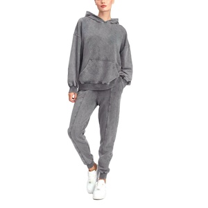 Sweat à capuche décontracté pour femme, coupe oversize, délavé à l'acide, manches longues, en molleton doux, style streetwear, idéal pour l'hiver et le quotidien - Product Image 1