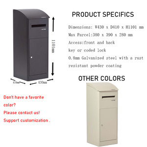 Modern Large Galvanized Outdoor Free Standing Garden-Parcel-Box Waterproof Steel <strong>Postbox</strong> Mailbox for <strong>Home</strong> Use - Product Image 5