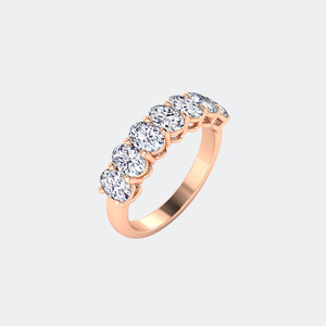 1.40CTW Oval Cut Diamond Half Eternity <b>Ring</b> 14k Gold Lab Grown D Color Prong <b>Set</b> Stackable Wedding Band <b>for</b> <b>Women</b> - Product Image 1